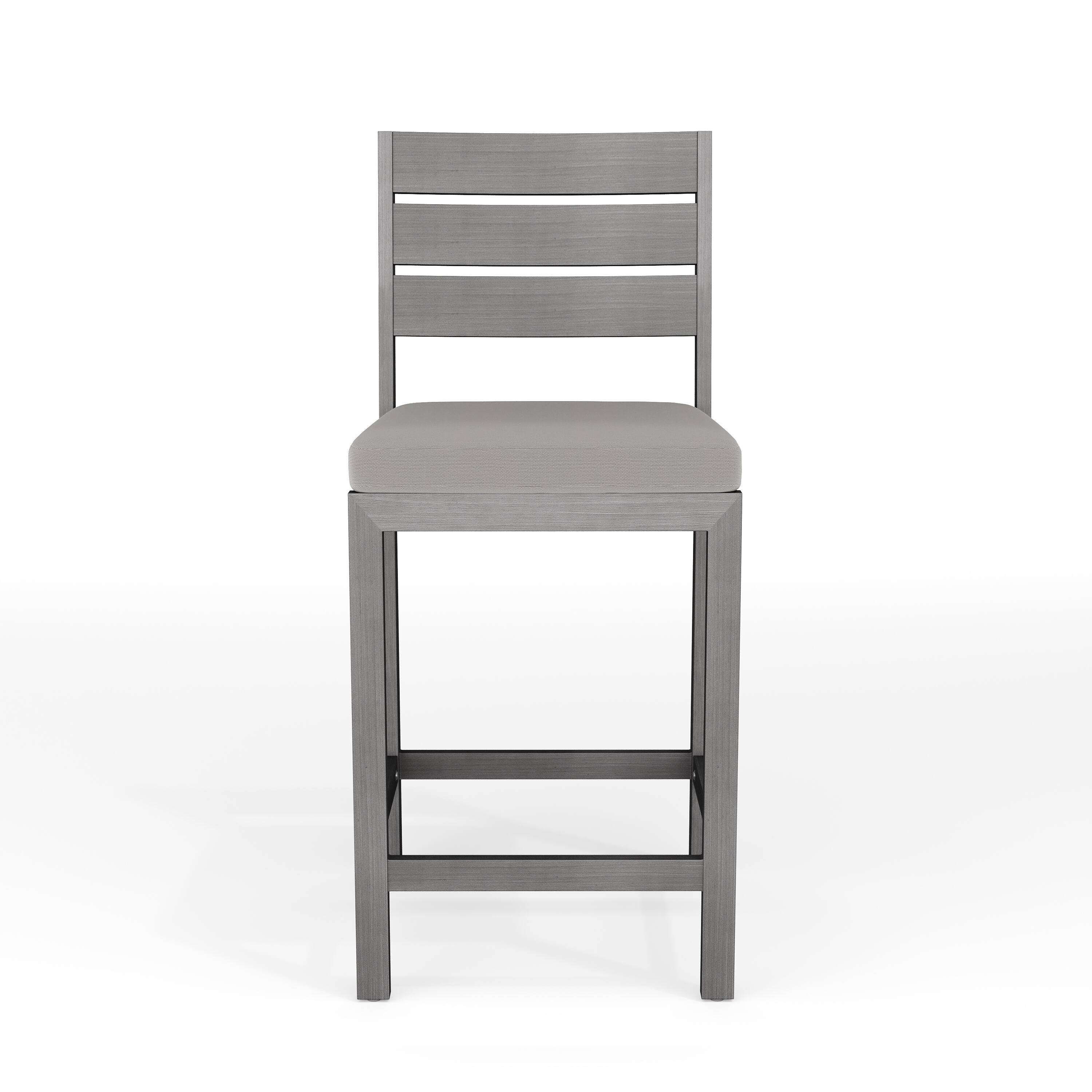 Alt View 9. Martha Stewart - Bedford 2PK All-Weather Patio Bar Stools with Seat Cushions - Gray.