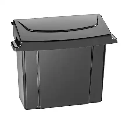 Front. Alpine Industries - Plastic Sanitary Napkin Receptacle Trash Can - Black.