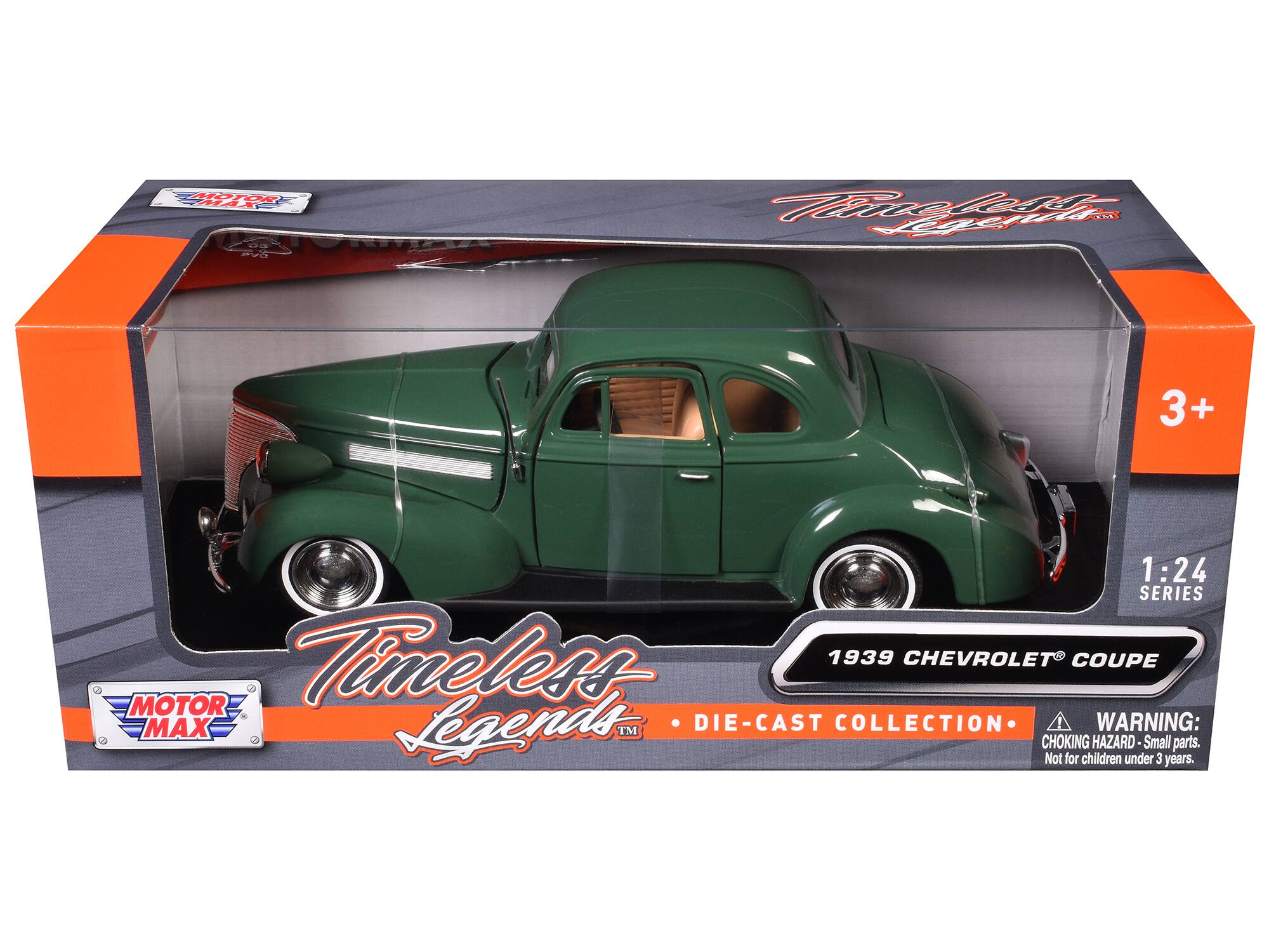 HOTOR CAAS a BUR Fert o. 3+ 1:24 1 SERIES Timeless 1939 CHEVROLET COUPE MOTOR MAX Legends TM DIE-CAST COLLECTION WARNING: CHOKING HAZARD- Small parts. Not for children under 3 years.