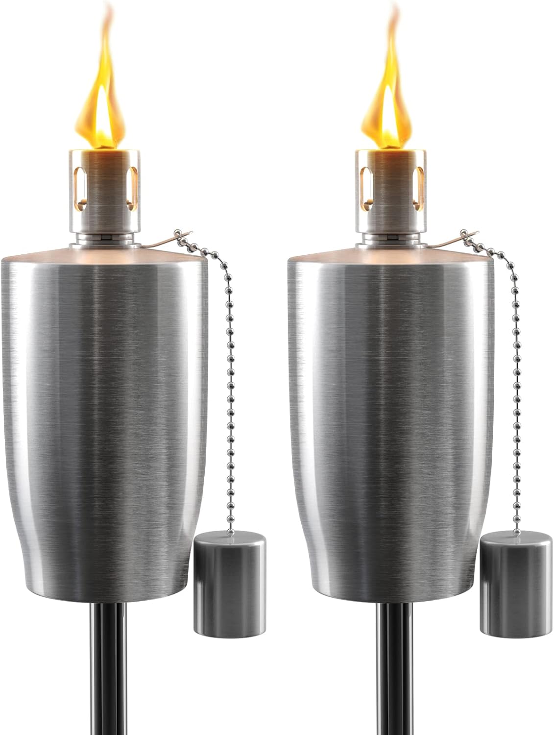 Alt View 8. Sorbus - Matney Stainless Steel Outdoor Torches Decorative Garden Yard Lights 5 ft Oil Lamp Citronella, Lawn, Backyard Parties - Silver.