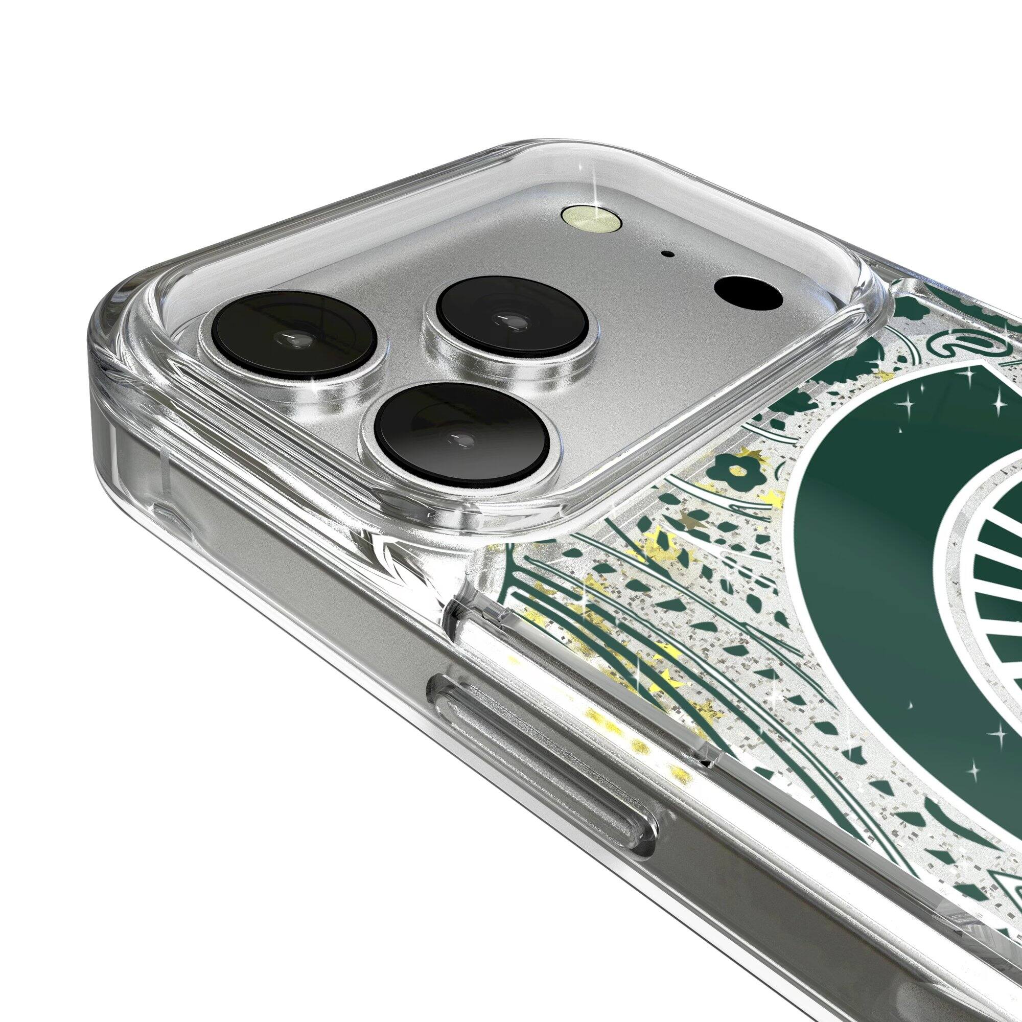 Alt View 2. Keyscaper - Michigan State Spartans iPhone Glitter Paisley Design Case - 12 Pro Max - Multicolor.