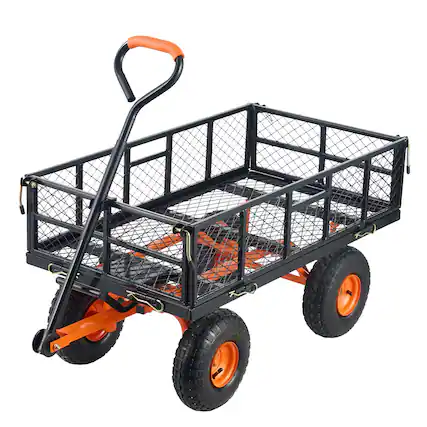 Front. Boyel Living - Dump Cart Metal Garden Heavy Duty Outdoor Utility Wagon.