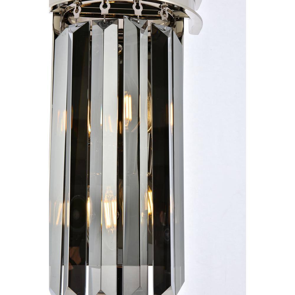 Alt View 2. Urban Classic - Sydney 2 light polished nickel Wall Sconce Silver Shade (Grey) Royal Cut Crystal - Polished Nickel.