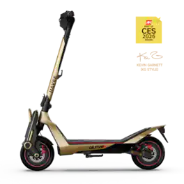 NAVEE - UT5 Ultra X Electric Scooter, 74.6mi Max Range, 43.5MPH Max Speed, Dual 2400W Motors, Hydraulic Suspension, 12" Tires - Gold