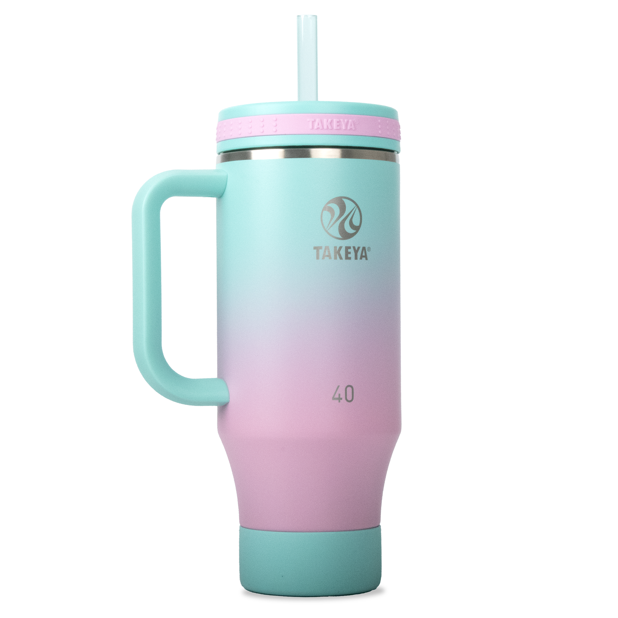 Takeya - 40-oz. Straw Tumbler with Handle - Ombre Dream
