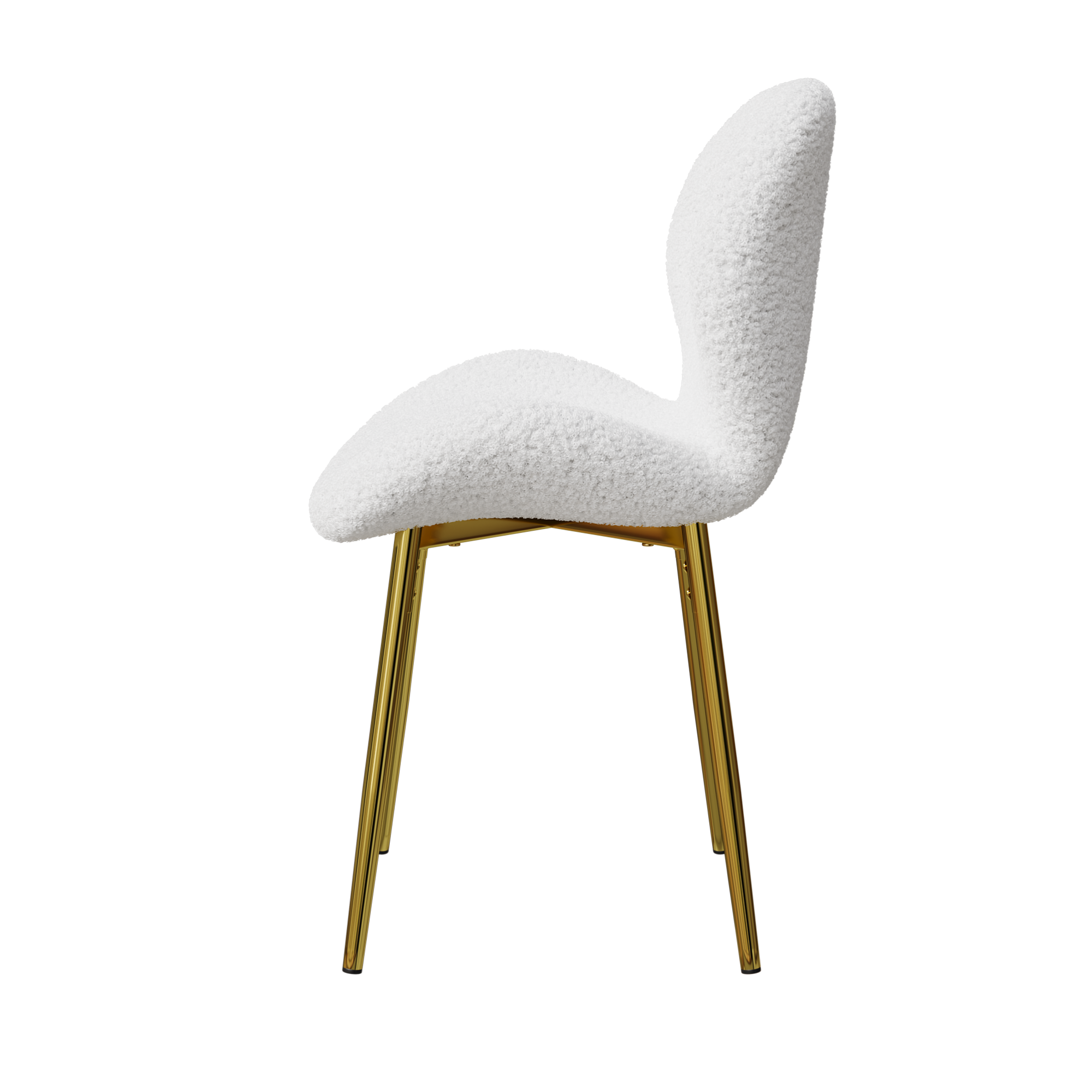 Alt View 4. GOODSILO - Set of 2 Modern Velvet Dining Chairs with Sturdy Metal Legs and Ergonomic Backrest - White.