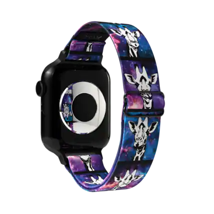 Front. ZOX - Reach New Heights Giraffe NFC Smartwatch Band, 20mm - Purple.