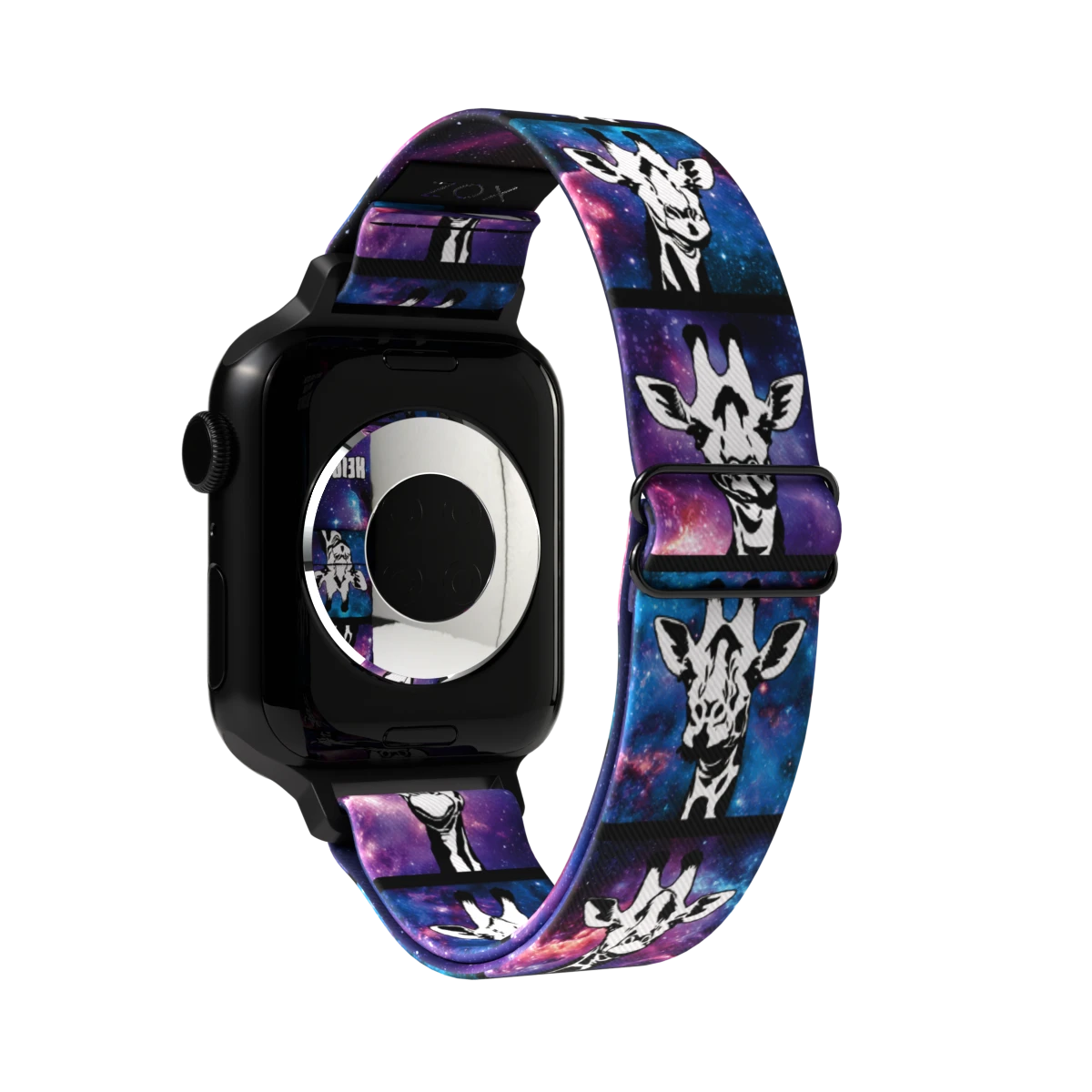 Front. ZOX - Reach New Heights Giraffe NFC Smartwatch Band, 20mm - Purple.