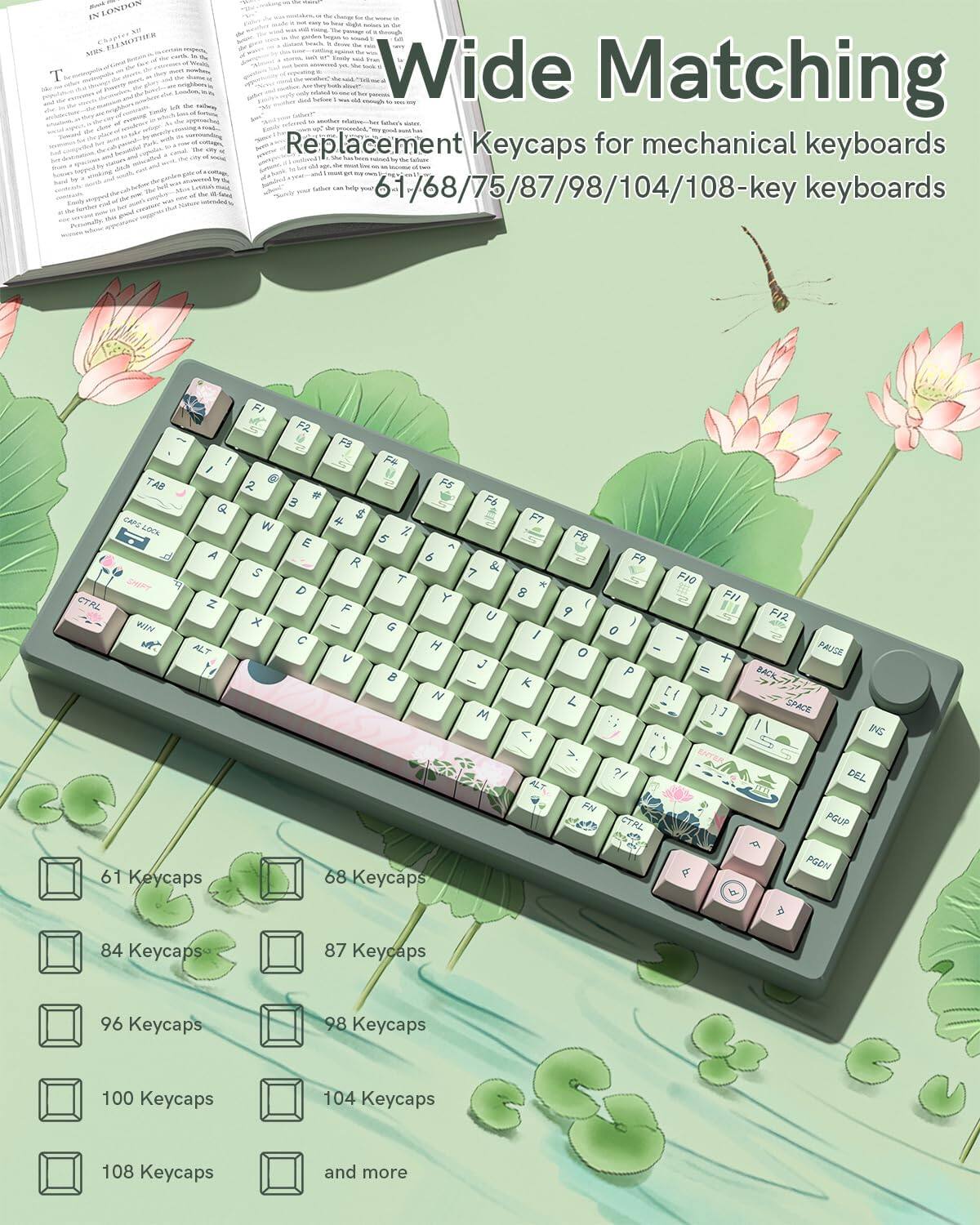 Wide Matching  
Replacement Keycaps for mechanical keyboards  
61/68/75/87/98/104/108-key keyboards  

61 Keycaps  
68 Keycaps  
84 Keycaps  
87 Keycaps  
96 Keycaps  
98 Keycaps  
100 Keycaps  
104 Keycaps  
108 Keycaps  
and more