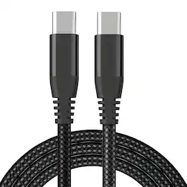 Kitcheniva - 6Ft Braided USB Type-C To Type-C Fast Charging Cable Cord - Black