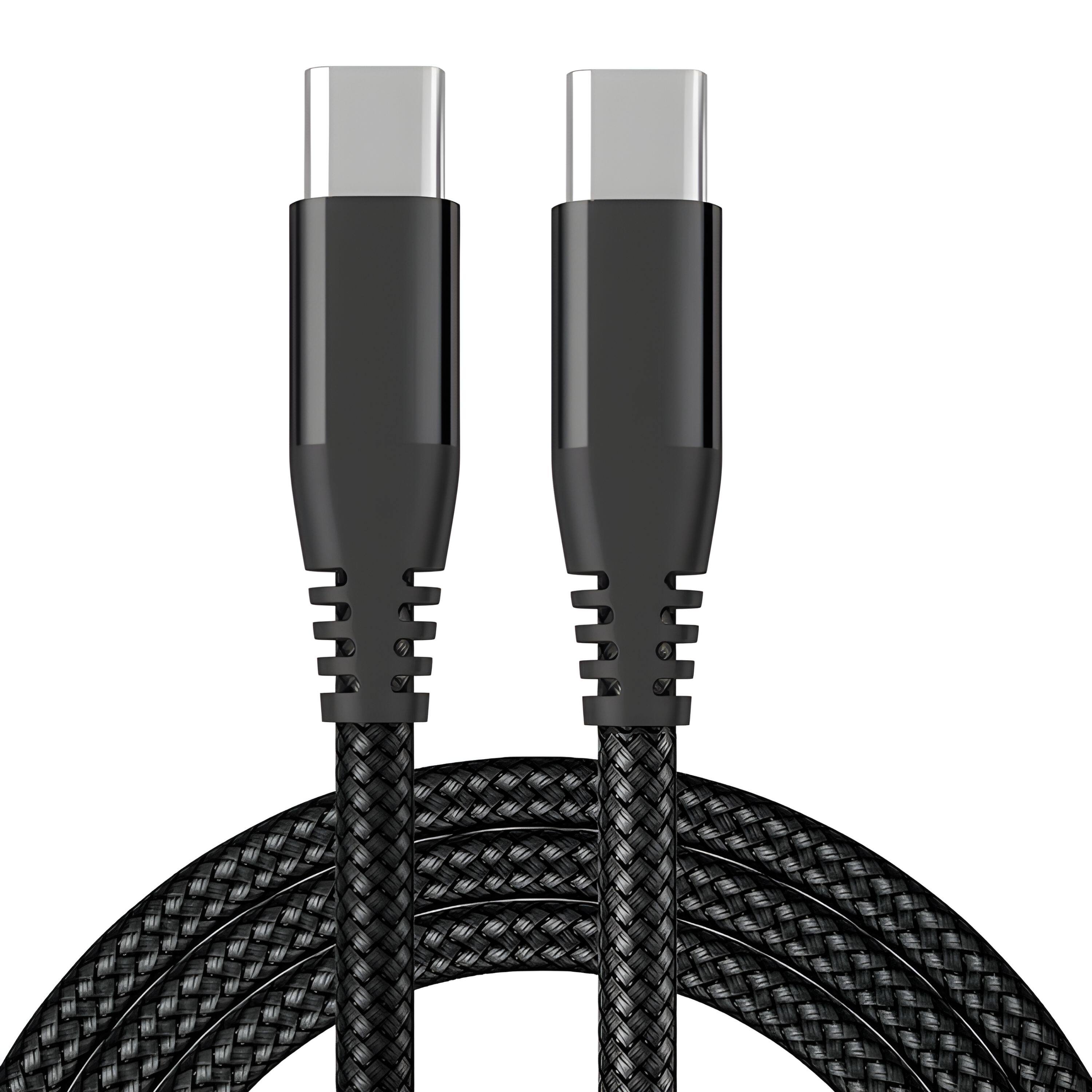 Front. Kitcheniva - 6Ft Braided USB Type-C To Type-C Fast Charging Cable Cord Black - Black.