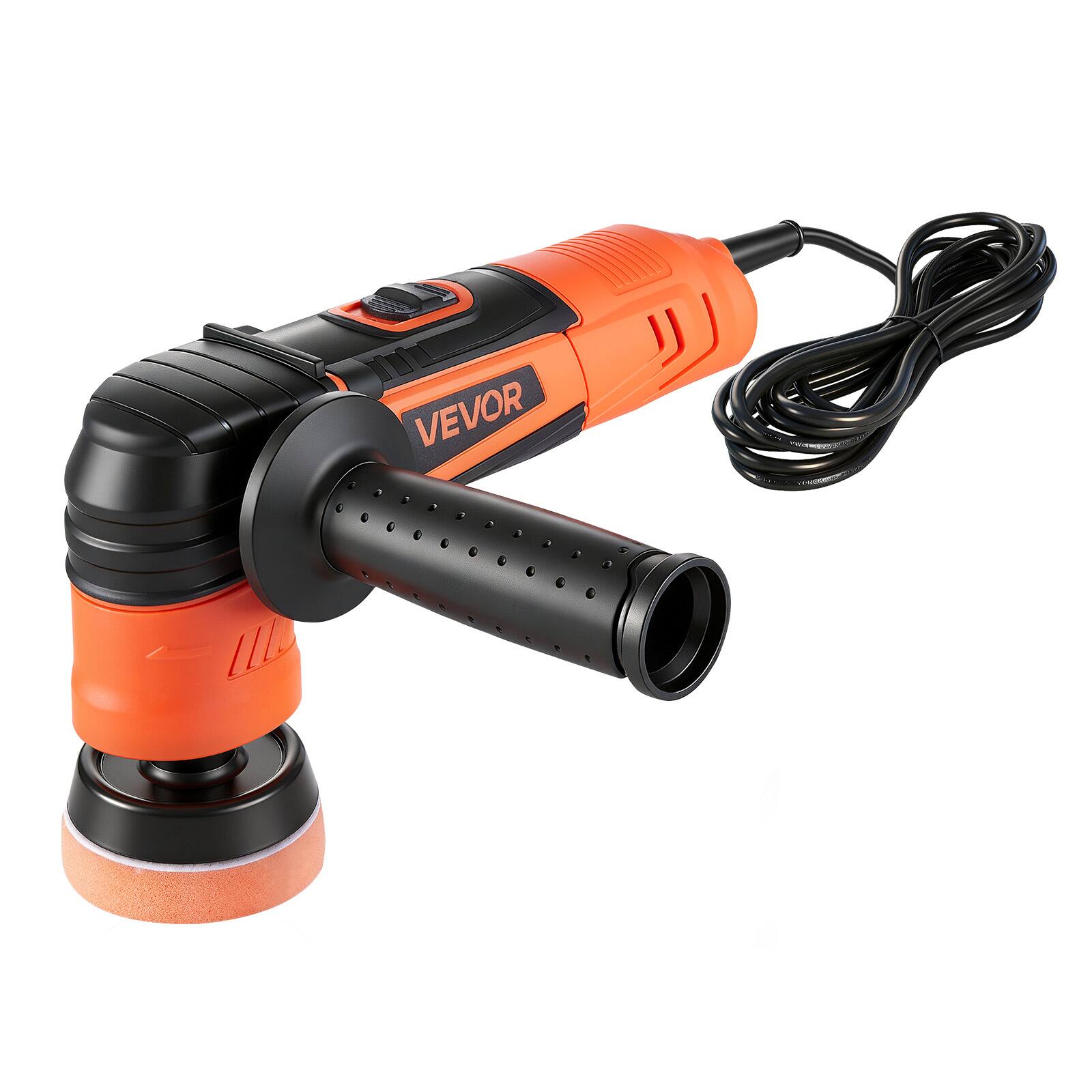 Alt View 5. VEVOR - Car Buffer Polisher, 1.2"/2"/3" Rotary Polisher Buffer, 600W 6 Variable Speeds 1000-4500RPM Car Polisher Waxer Kit - Orange, Black.