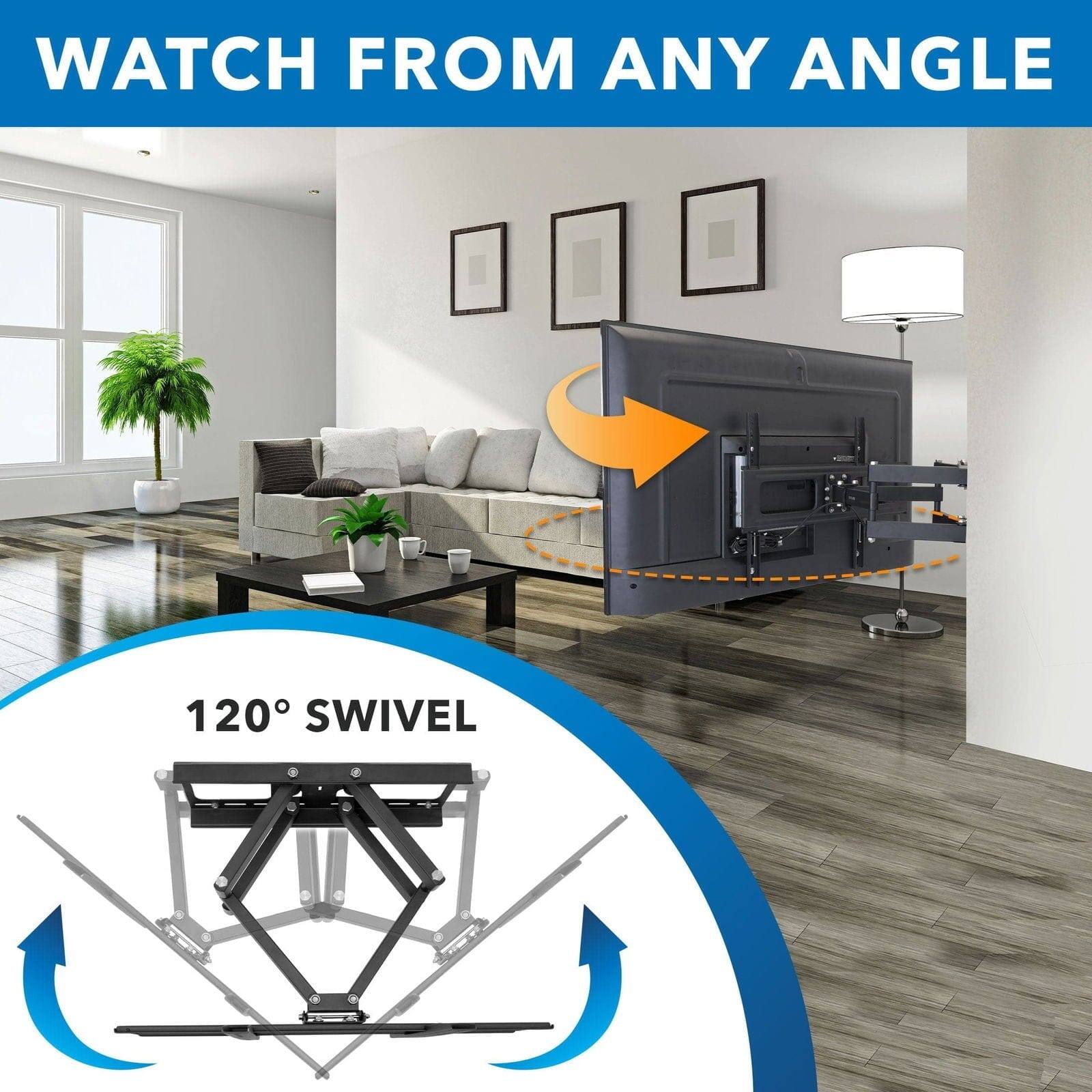 WATCH FROM ANY ANGLE

120° SWIVEL