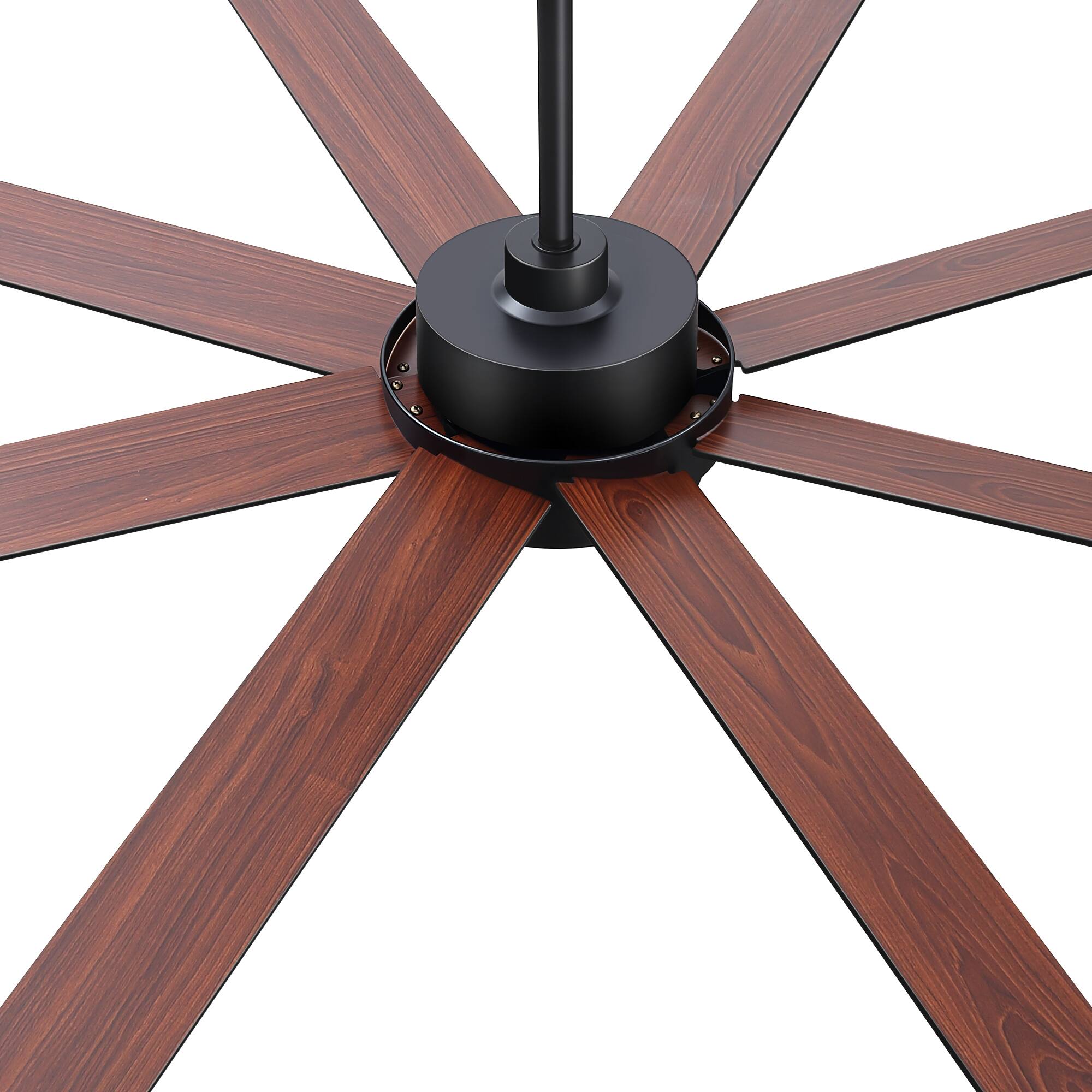 Alt View 9. Breezary - 72 Inch LED Ceiling Fan with Acrylic Light, 8‑Blade, DC Motor, Remote Control, 6 Speeds, 1/4/8H Timer - Black.
