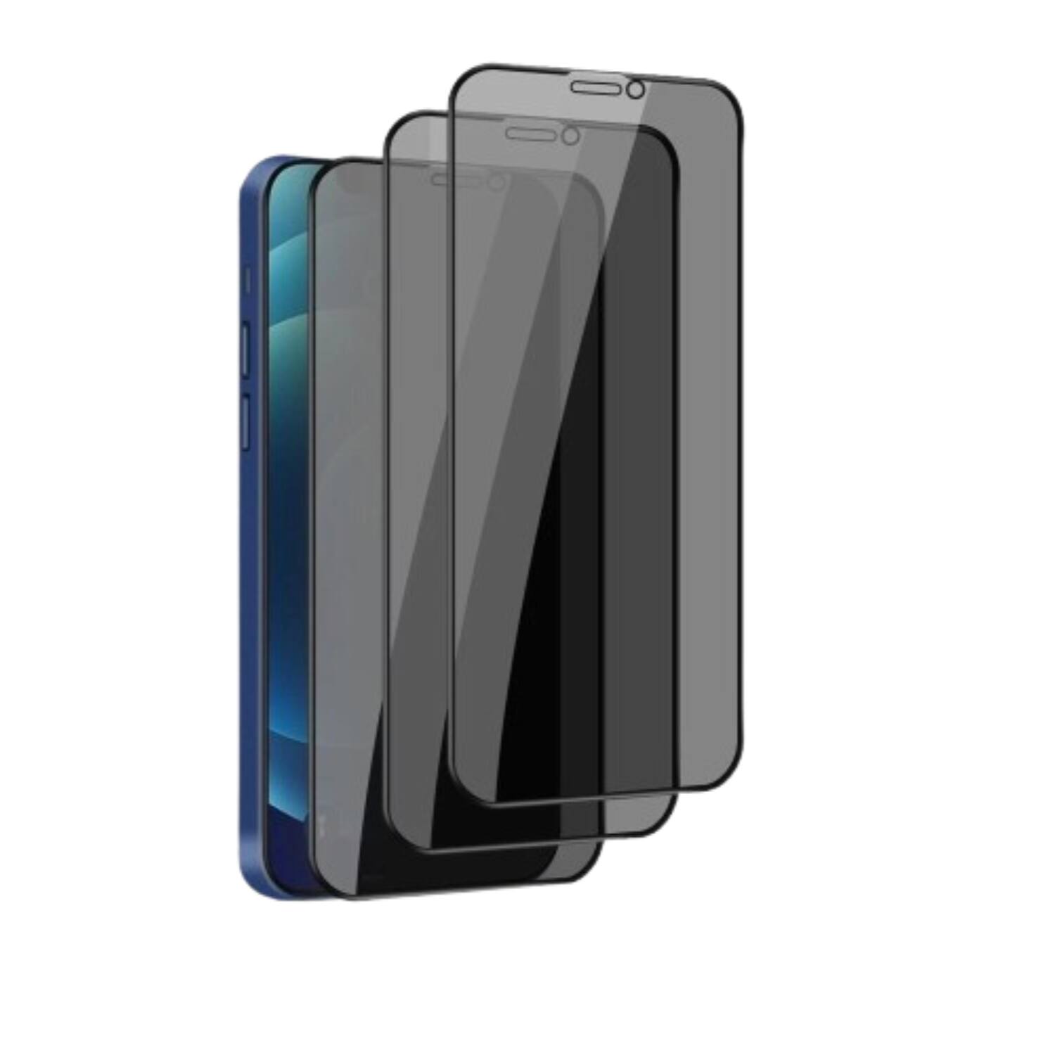 Stock Preferred - 3-Pack Privacy Screen Protector for iPhone 17 Pro – 9H Tempered Glass Anti-Spy - Black