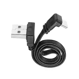Unique Bargains - 90 Degree USB-A to USB-C Cable 11.8in, 90 Degree A Up Angle to Type-C, Silicone 480Mbps Flat Cable for Phone/Tablet - Black