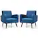 Alt View 11. Costway - Accent Upholstered Single Sofa Home Office Armchair with Wooden Legs (Set of 2) - Blue.