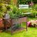Alt View 1. Outsunny - Raised Garden Bed with 8 Grow Grids, Wooden Outdoor Plant Box Stand with Folding Side Table and Wheels - Brown.