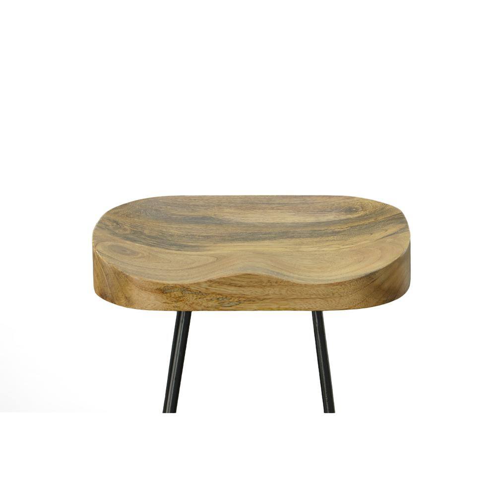 Alt View 4. Carolina Chair & Table - Saga 25" Counter Stool - Set of 2 - Natural Seat - Black Base - Natural, Black.
