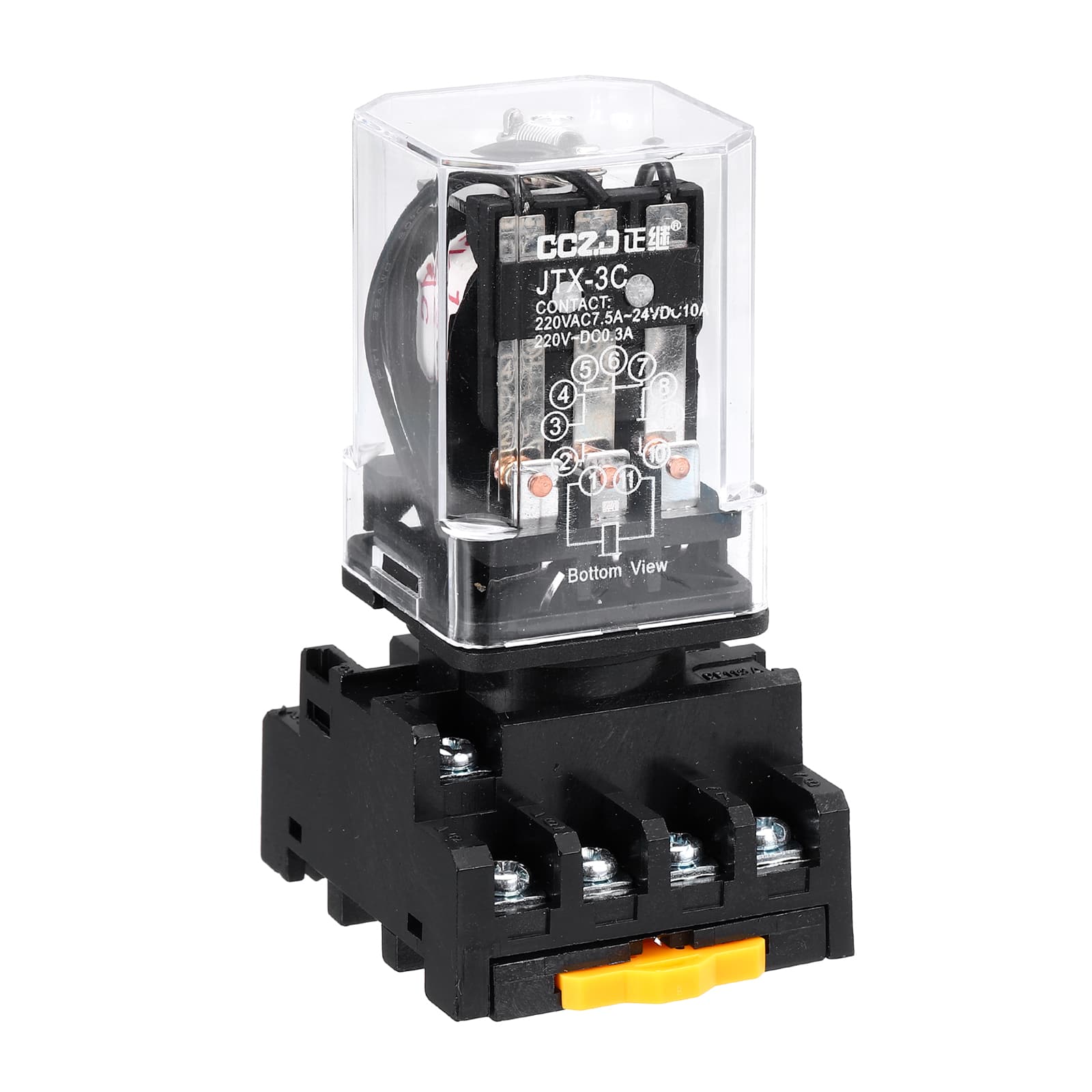 Unique Bargains - DPDT Electromagnetic Power Relay, AC 12V Coil 10A, 11 Pin MK2P-I Small Relay with Socket Base, 3NO/3NC JTX-3C - Black price history on PriceWatchPro