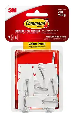 Command - Damage Free Medium Hook, 2 lb, 7/pack - White