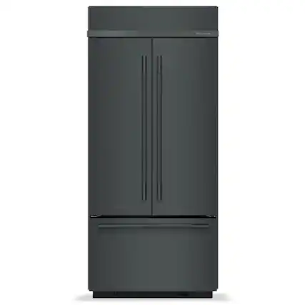 Front. KitchenAid - 20.8 Cu. Ft. Built-In French Door Bottom Mount Refrigerator - Juniper.