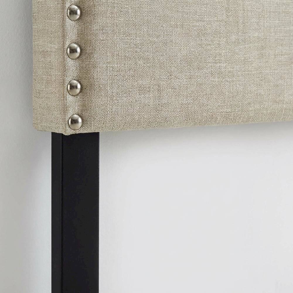 Alt View 1. FurniFact - Upholstered Queen Headboard with Fabric Finish and Sturdy Construction - Beige.