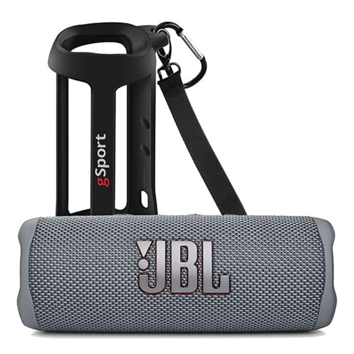 JBL - Flip 6 Waterproof Portable Speaker with gSport Silicone Sleeve - Gray