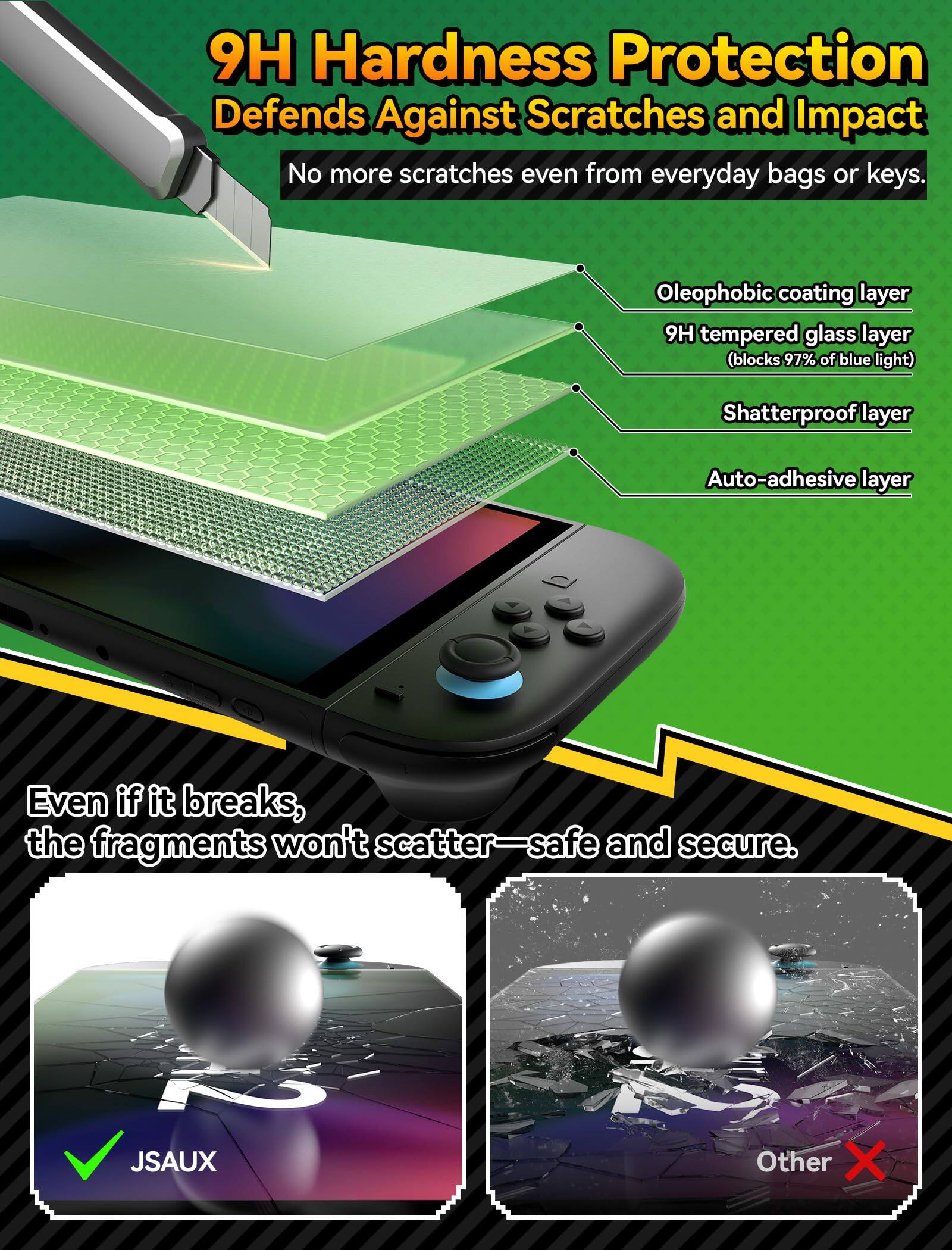 JSAUX Blue Light Filter Screen Protector for Nintendo Switch 2 - Best Buy