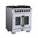 Left. Forno Appliances - Capriasca 4.32 Cu. Ft. Dual Fuel Range with French Door Design - White.