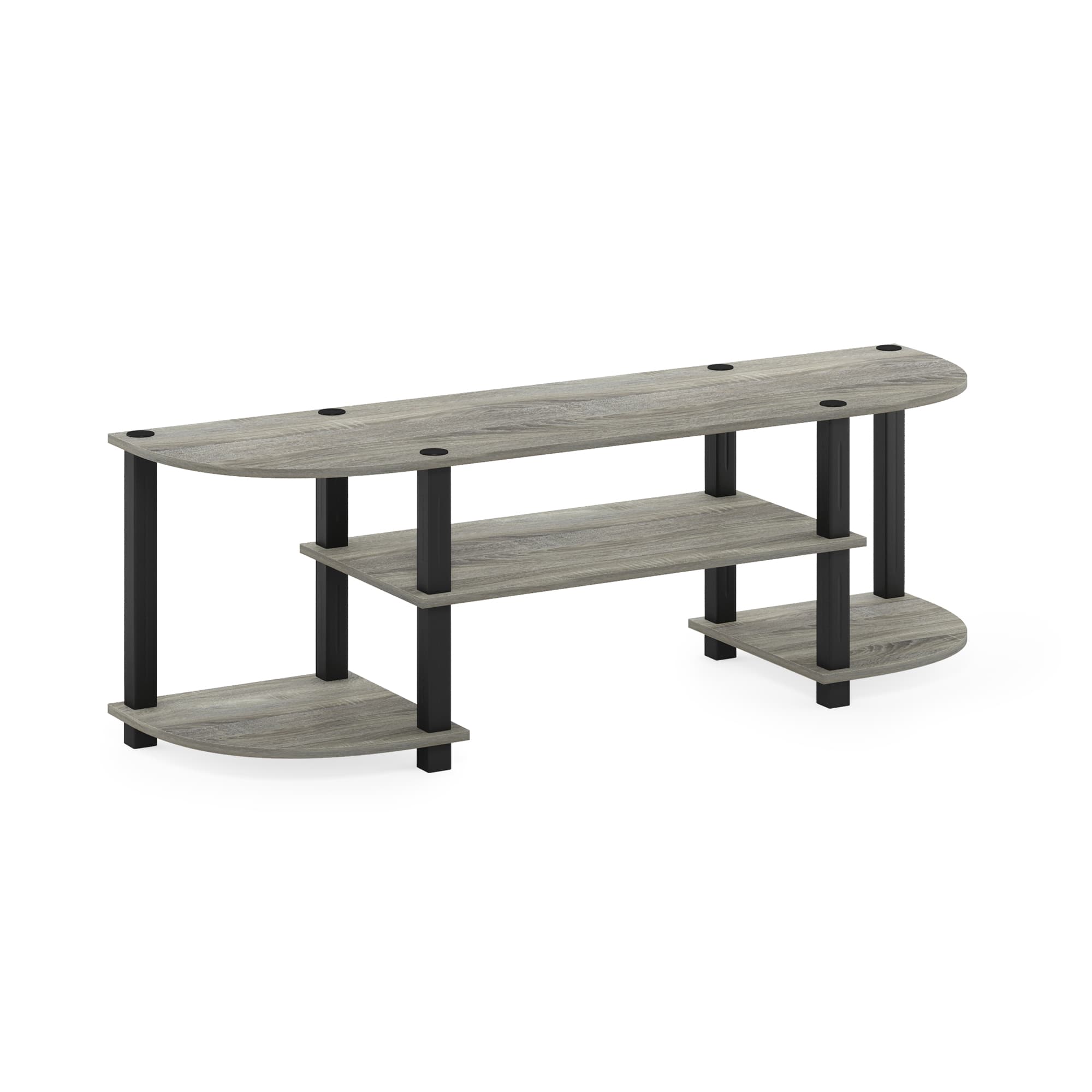 Furinno - Turn-S-Tube Wide TV Entertainment Center - French Oak/Black