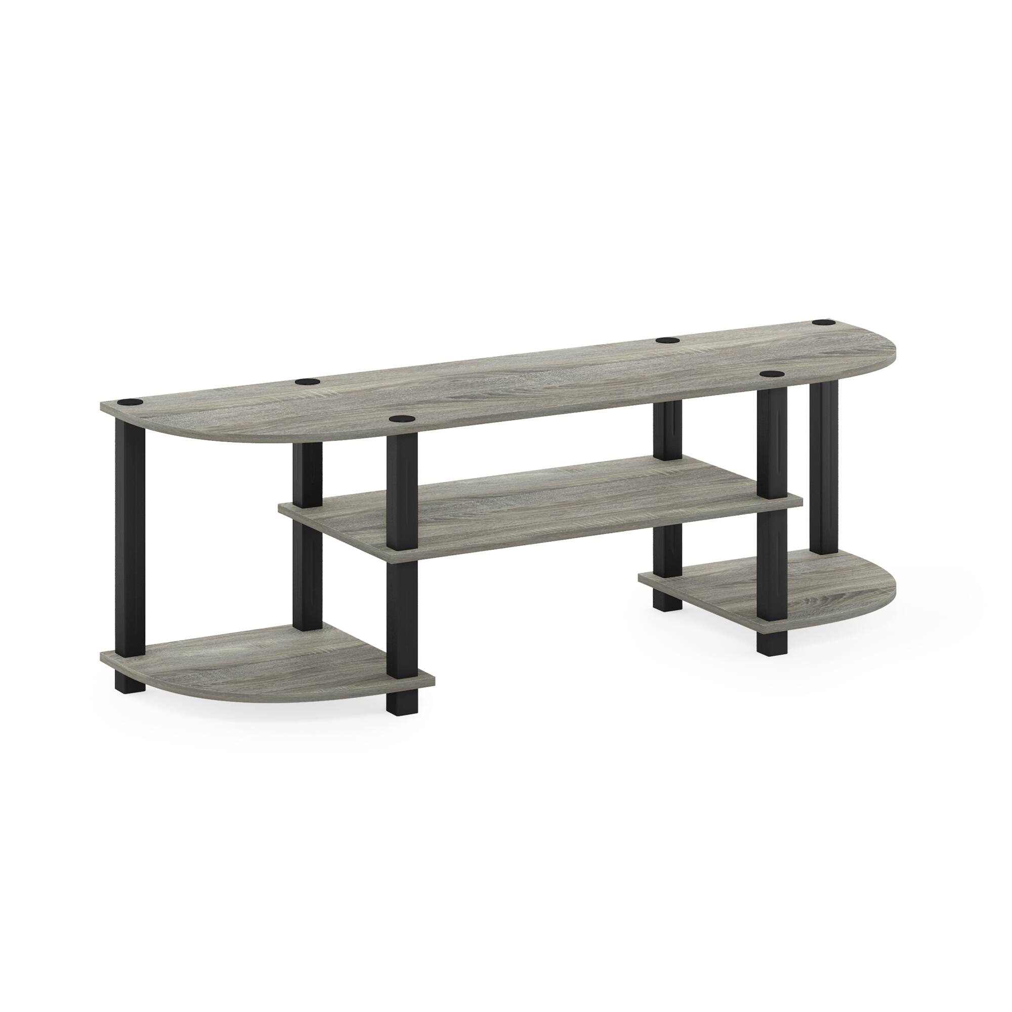 Front. Furinno - Turn-S-Tube Wide TV Entertainment Center - French Oak/Black.