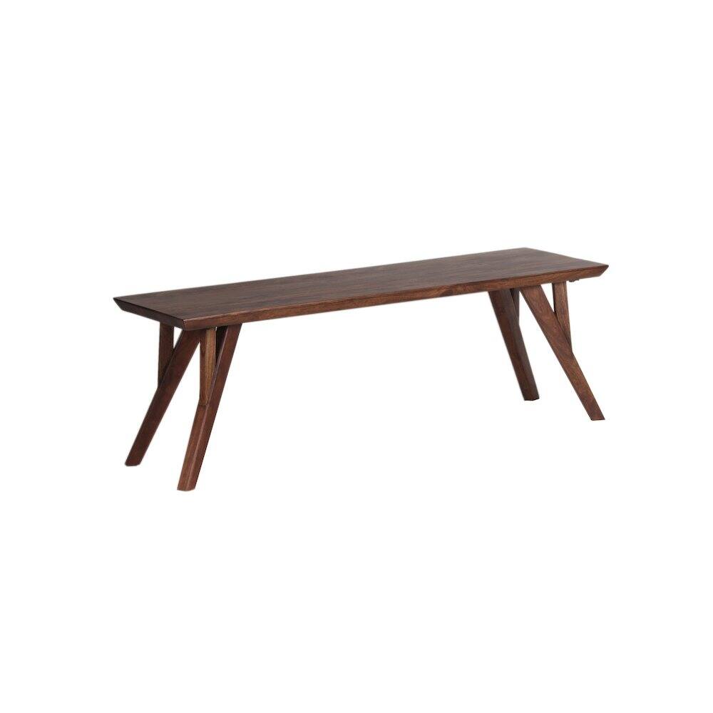 Left. Porter Designs - Portola Solid Acacia Wood Dining Bench - Brown.