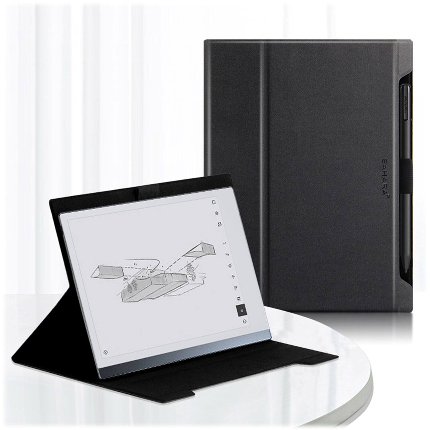 Alt View 14. SaharaCase - Bi-Fold Folio Case for reMarkable 2 - Black.