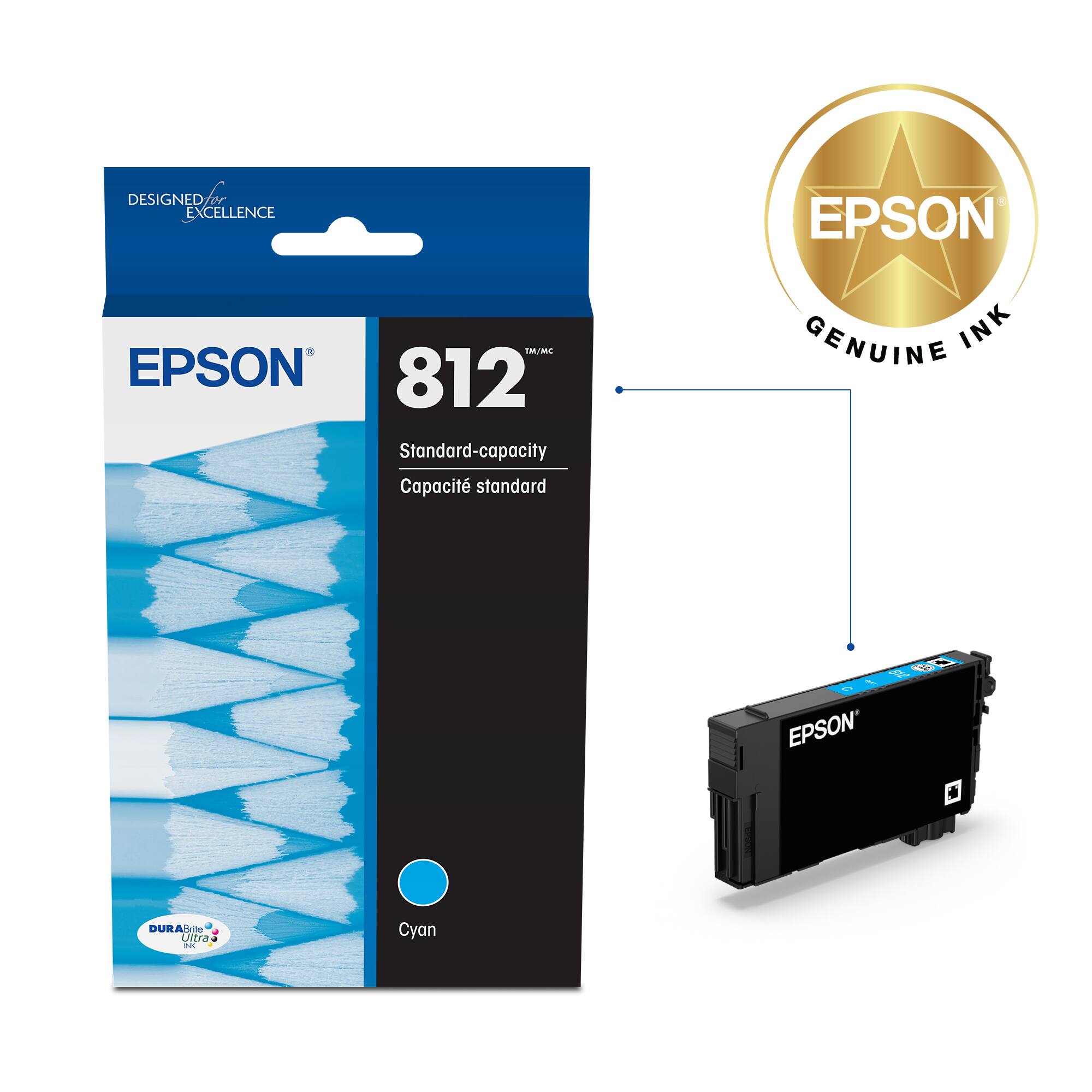 Designed Excellence Epson TMU/MC EPSON 812 Standard-capacity Capacit standard Genuine Ink EPSON 4 Durable - Cyan