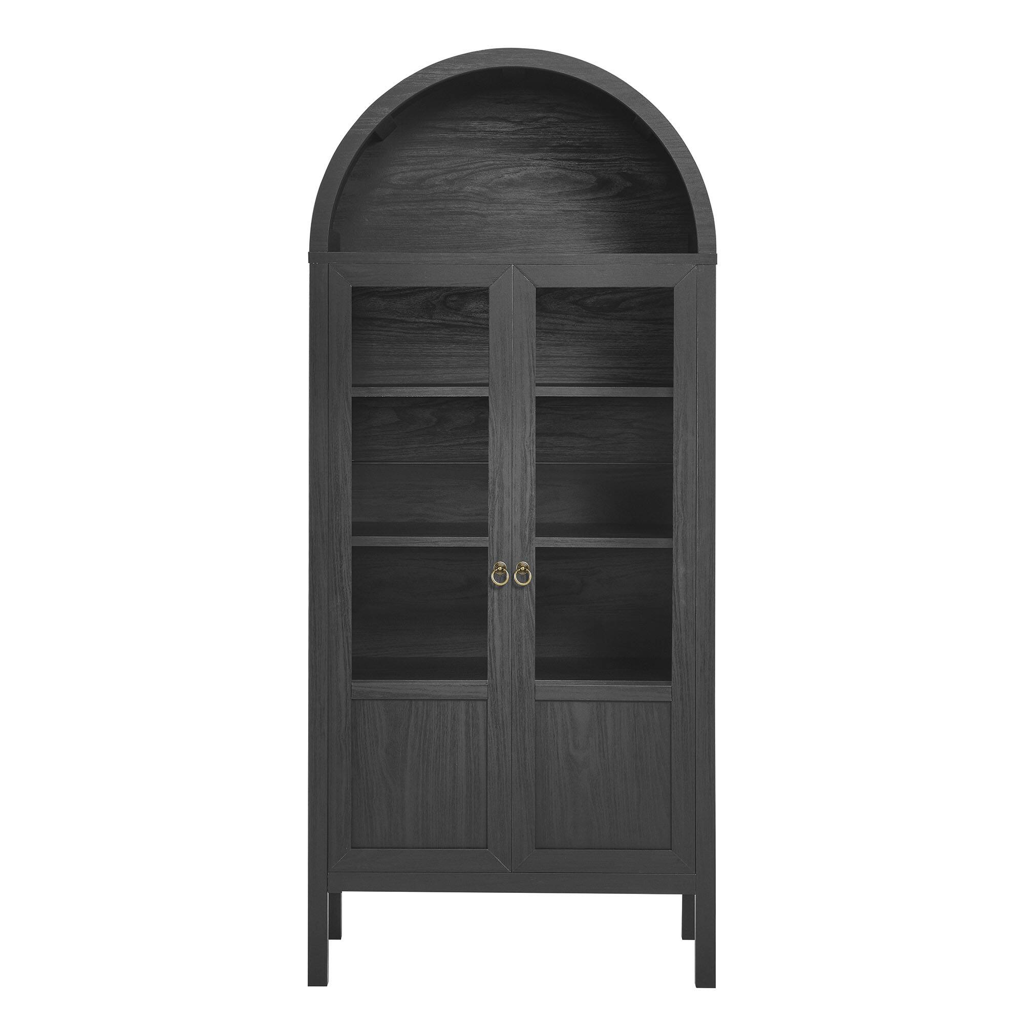 Alt View 4. Modway - Tessa Tall Arched Storage Display Cabinet by Modway - Black.