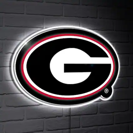 Front. Evergreen Enterprises - Georgia Bulldogs LED Team Logo Shaped Lighted Wall Sign - Multicolor.