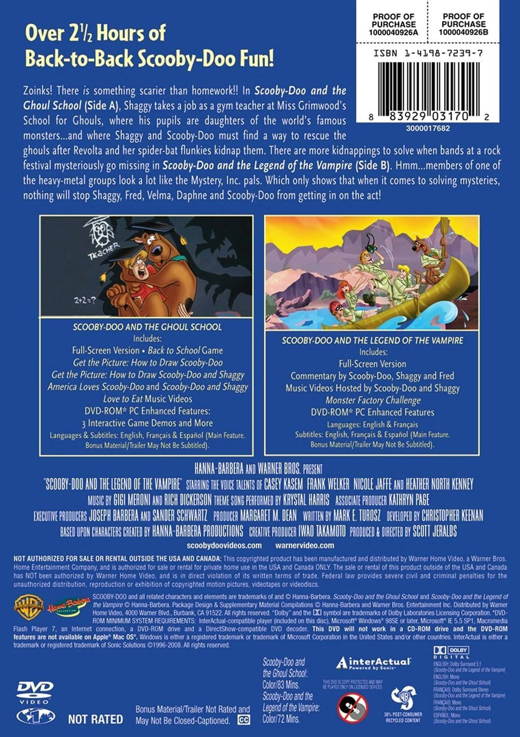 Back. Scooby-Doo and the Ghoul School / Legend of the Vampire (DVD Double Feature) [DVD].