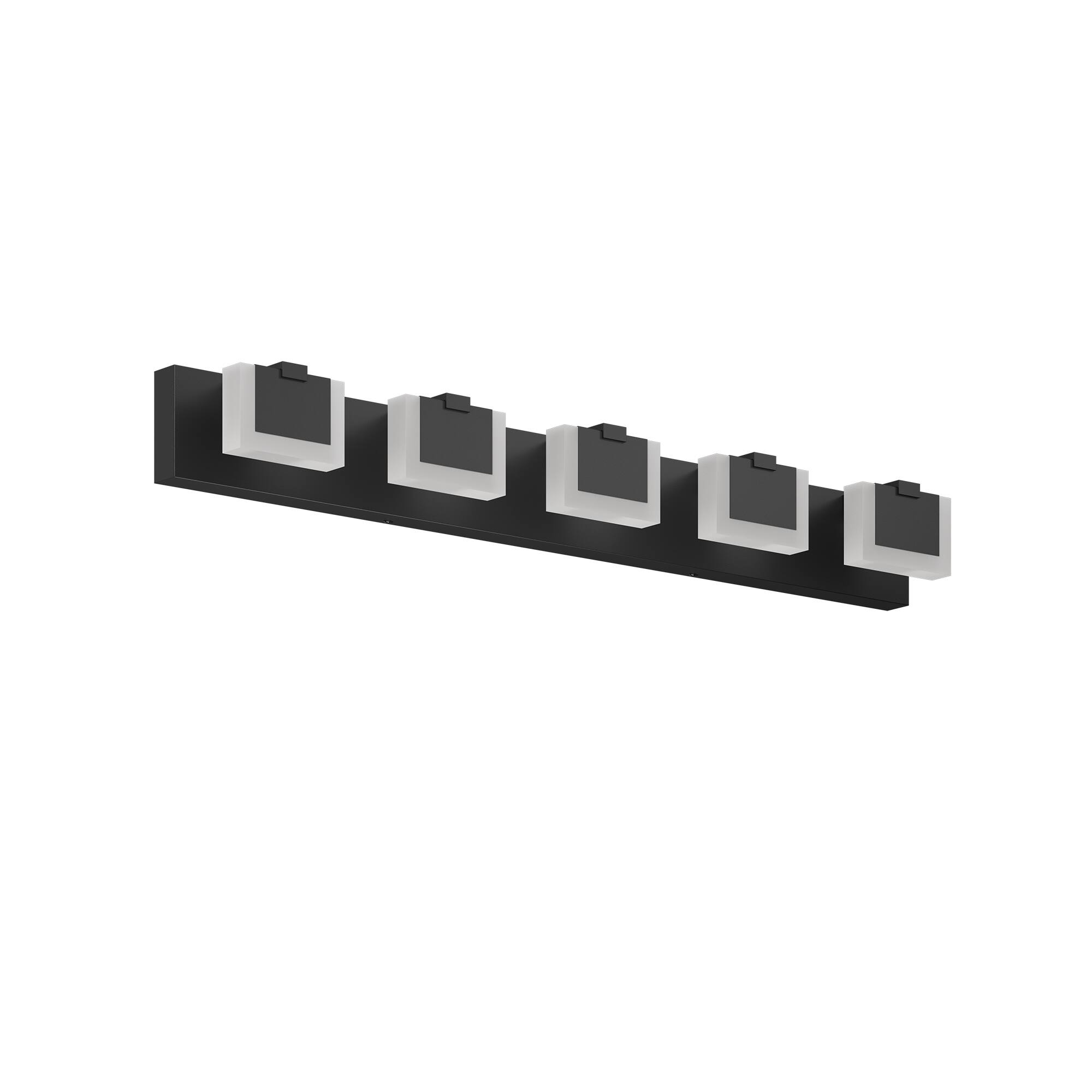Alt View 2. HOMLUX - 37.8 in. 5 Lights Black LED Vanity Light Bar Vanity Accent Lighting Fixtures and Metal Wall Sconces with Acrylic Shade.