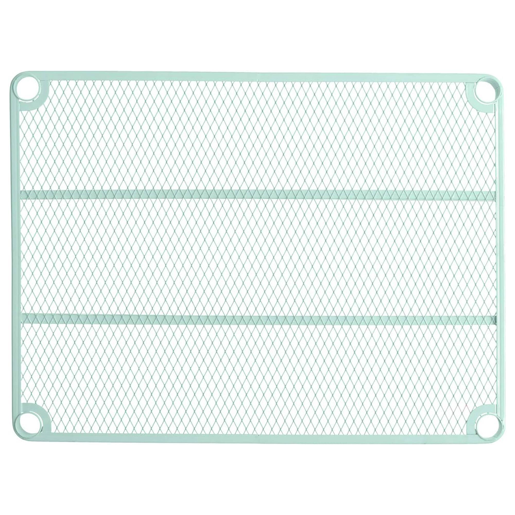 Alt View 4. Design Ideas - Design Ideas MeshWorks 3 Tier Full-Size Metal Storage Shelving Unit Rack, Green - Sage Green.