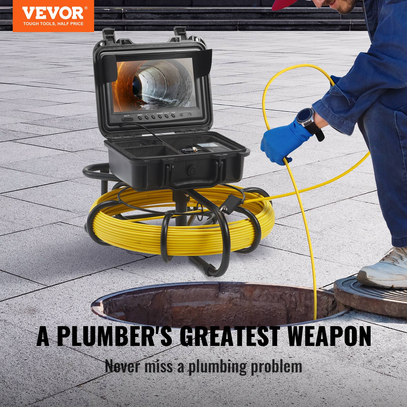 VEVOR TOUGH TOOLS, HALF PRICE

A PLUMBER'S GREATEST WEAPON

Never miss a plumbing problem