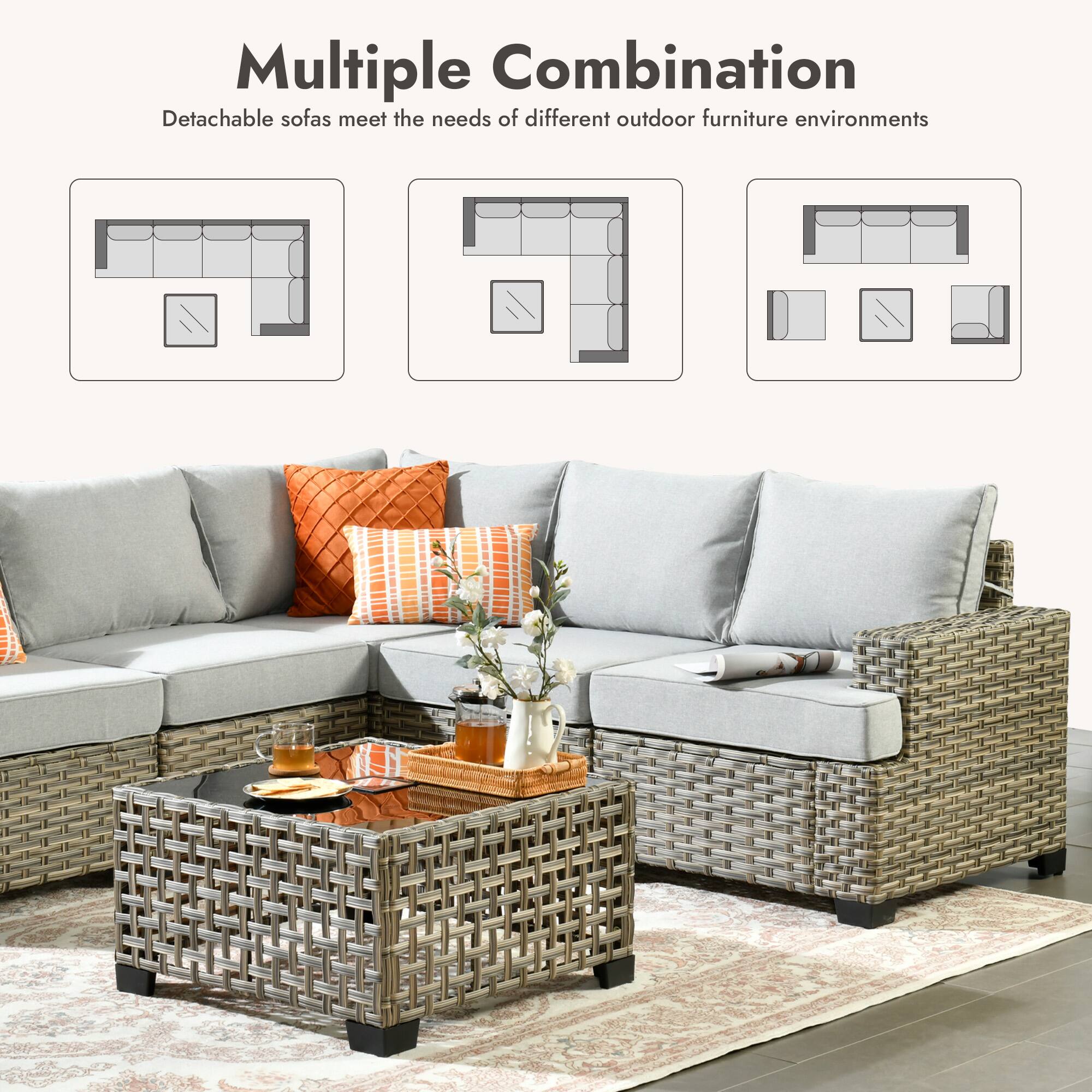 Multiple Combination  
Detachable sofas meet the needs of different outdoor furniture environments