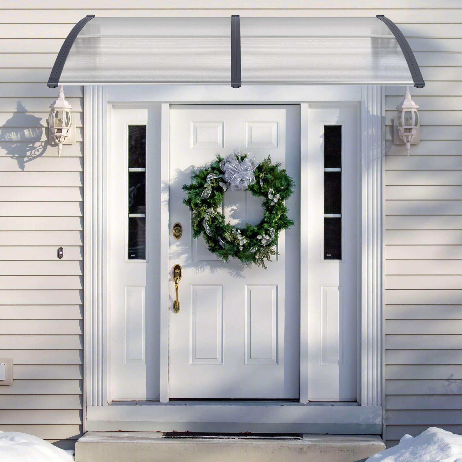 Alt View 1. Costway - Costway 80" x 40" Patio Awning Canopy Outdoor Window Door Overhang Rain Snow Protection - Gray.