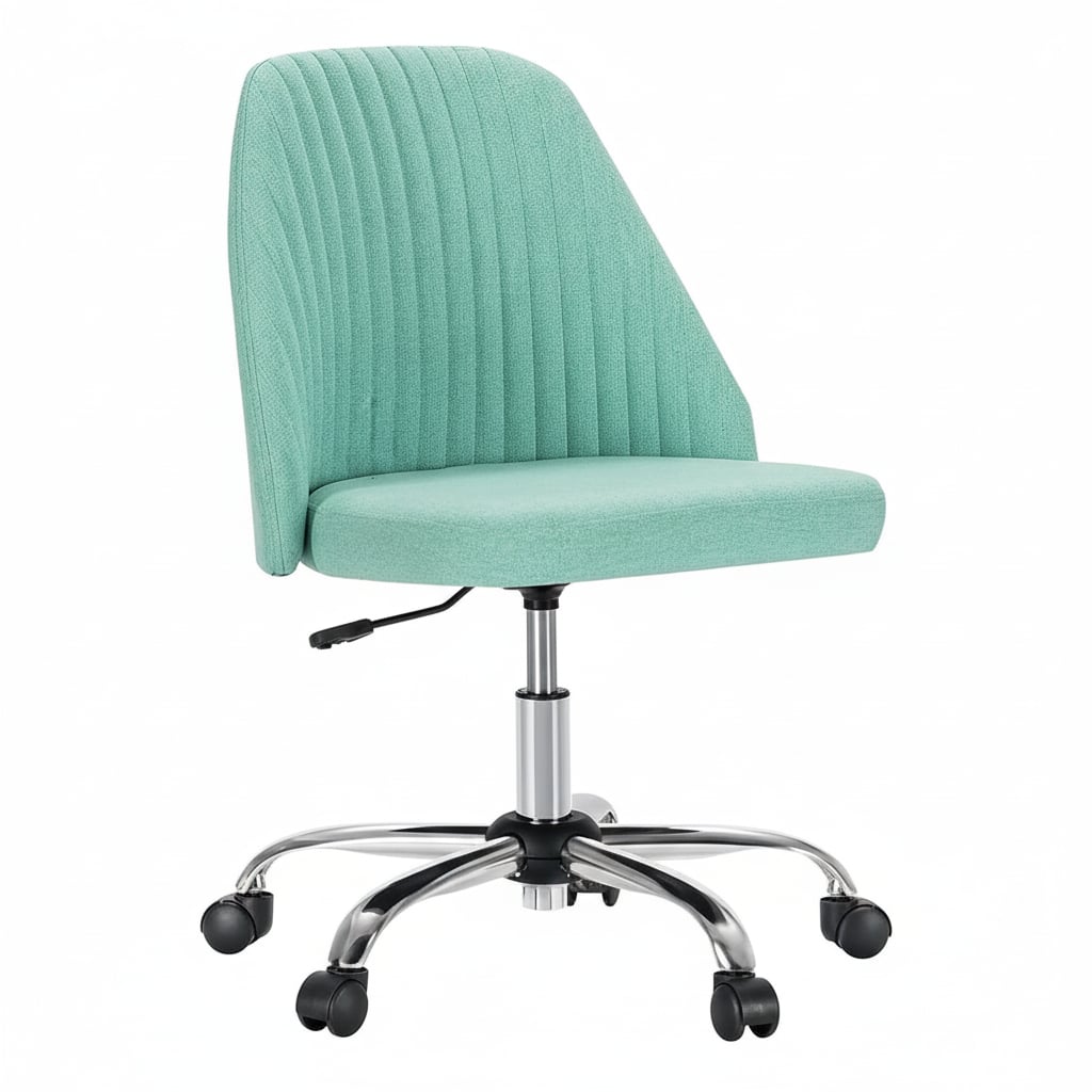 AOITUN - Mint Office Desk Chair Armless with Wheels - Chic and Cozy Computer Task Chair for Home or Bedroom - Green