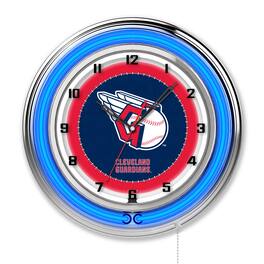 Holland Bar Stool Co. - Cleveland Guardians 19" Double Neon Wall Clock - Multicolor