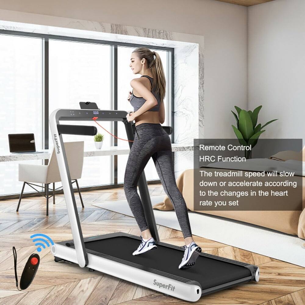 200 SuperFit Remote Control HRC Function  
The treadmill speed will slow down or accelerate according to the changes in the heart rate you set.