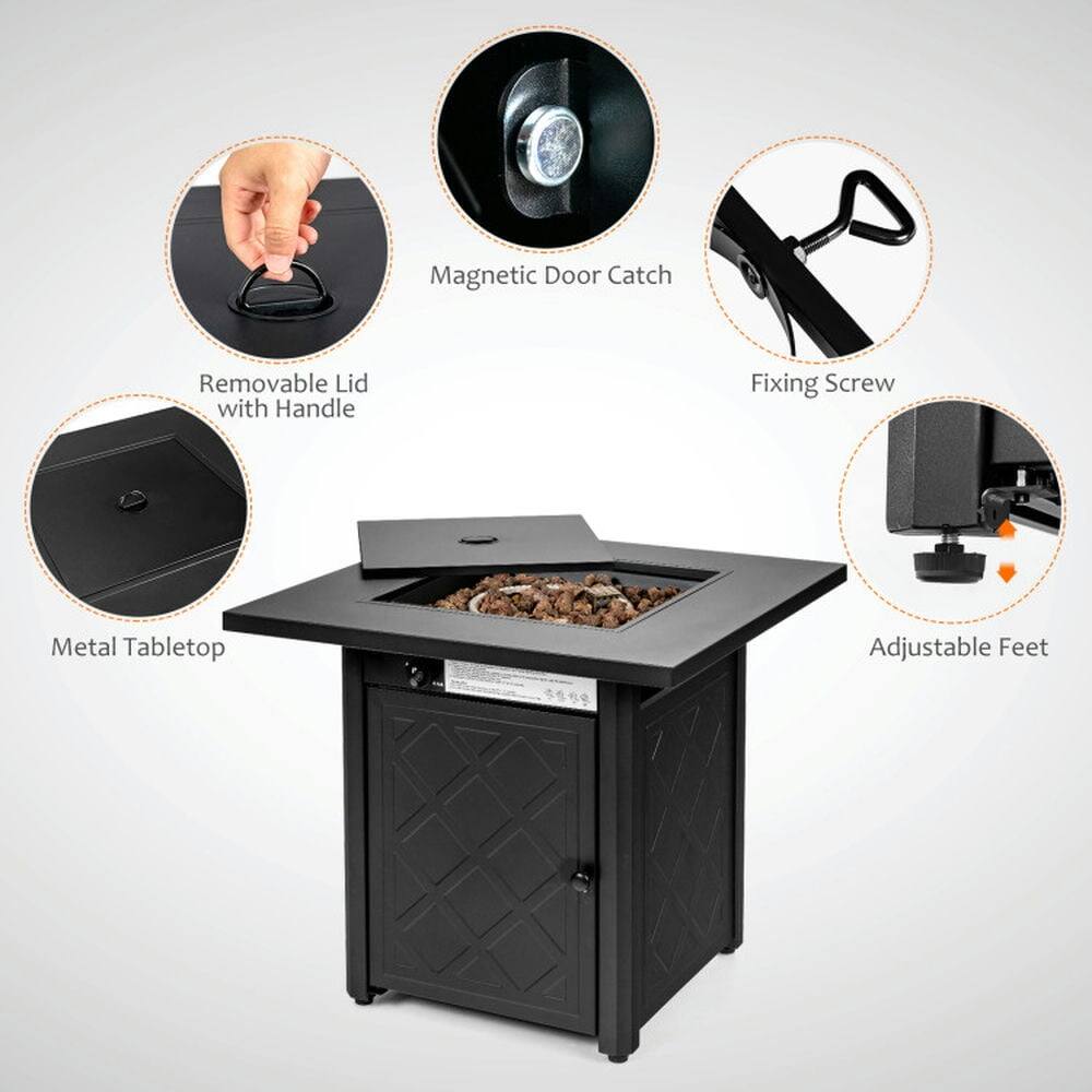 Magnetic Door Catch  
Removable Lid with Handle  
Fixing Screw  
Metal Tabletop  
Adjustable Feet