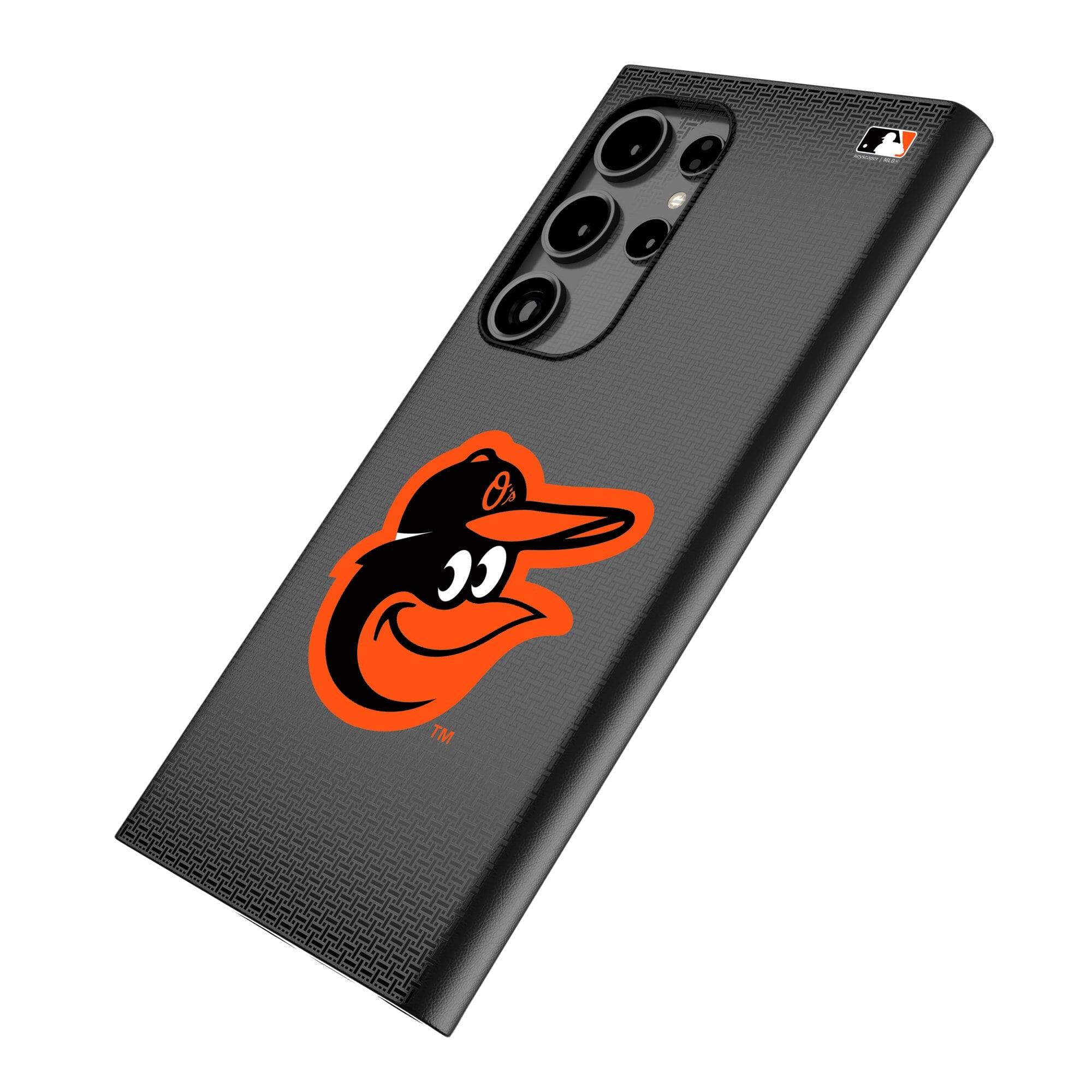 Alt View 1. Keyscaper - Baltimore Orioles Linen Galaxy Magnetic Bump Case - S25 Ultra - Black.