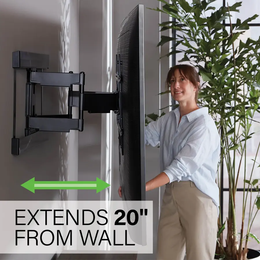 The text on the image reads "Extends 20" from wall."