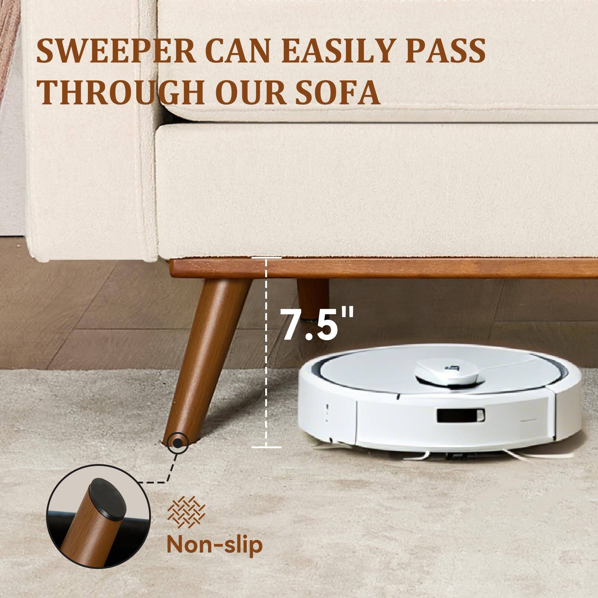 Sweeper can easily pass through our sofa

7.5"

Non-slip